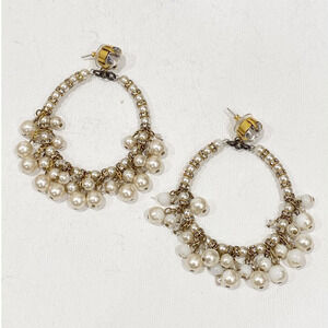 Erickson Beamon Pretty Women Hoop Earrings $478 24k Gold Vermeil Plate Swarovski